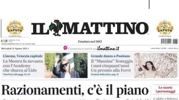 Il Mattino in prima pagina su Napoli-Lecce: "Spalletti cala subito Raspadori"