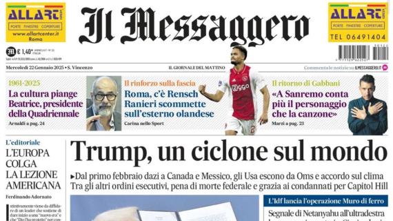 Rensch in dirittura d'arrivo. Il Messaggero: "Ranieri scommette sull'esterno olandese"