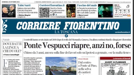 La Viola sfida la Lazio. Il Corriere Fiorentino: "Sarri, la bestia nera"