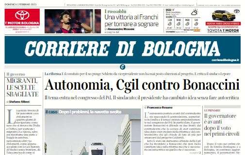 Corriere di Bologna in taglio alto: "Una vittoria al Franchi per tornare a sognare"