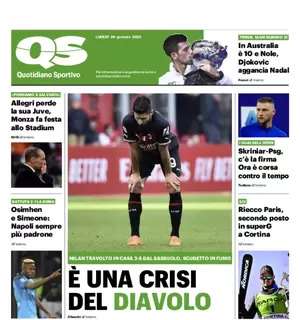 QS in prima pagina sul brutto momento del Milan: "È una crisi del diavolo"