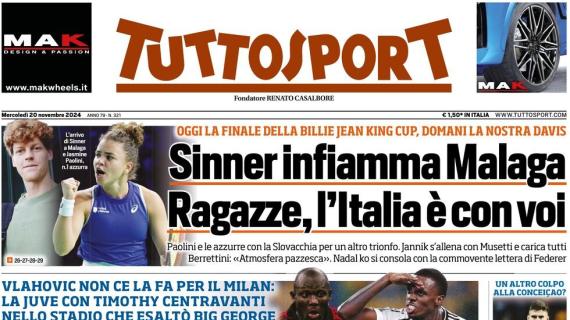 L'apertura di Tuttosport: "Weah nel nome di papà". Giocherà da 9 contro il Milan