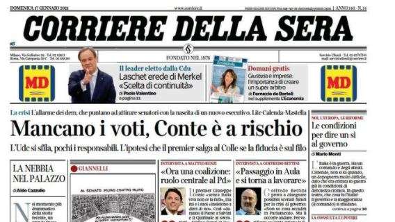 Il Corriere della Sera verso Inter-Juventus: "L'ora dei giganti"
