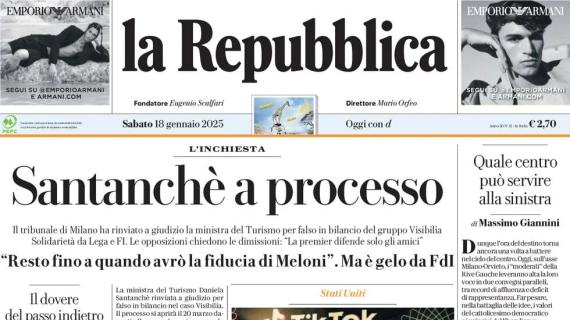 La Repubblica: "Juventus e Milan è sfida Champions aspettando i nuovi"