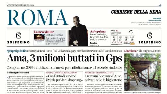 Il Corriere di Roma apre: "Già impiegati 25 giocatori: con De Rossi è la squadra di tutti"