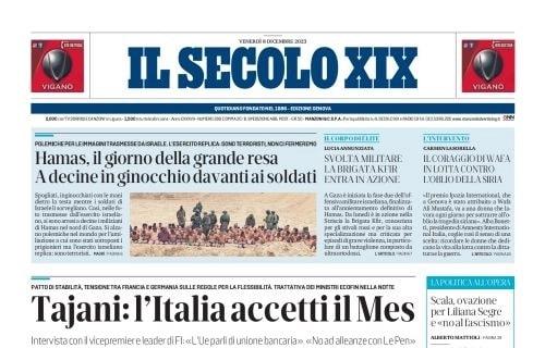 La prima pagina de Il Secolo XIX: "Il Genoa chiuderà i debiti in 10 anni: c'è l'ok del Fisco"