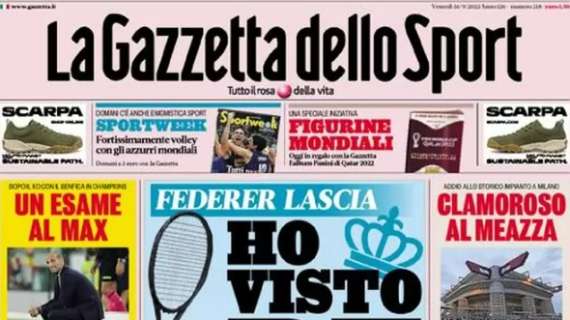 L'apertura de La Gazzetta dello Sport sulla Juventus: "Un esame al Max"