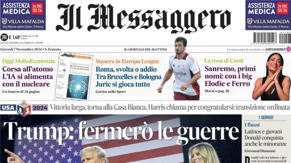 Il Messaggero intitola: "Roma, svolta o addio. Tra Europa e Bologna Juric si gioca tutto"