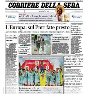 CorSera in apertura: "Lautaro ancora re del gol: l'Inter vince la Coppa Italia"