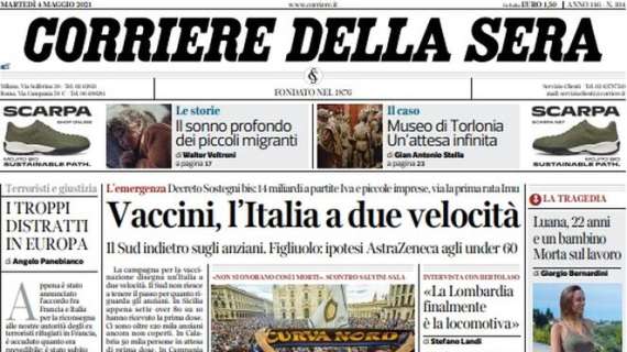 Il Corriere della Sera in apertura sull'Inter: "Missione seconda stella"