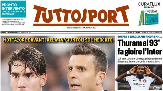 L'apertura di Tuttosport: questa mattina sui bianconeri: "Reazione da Juve"