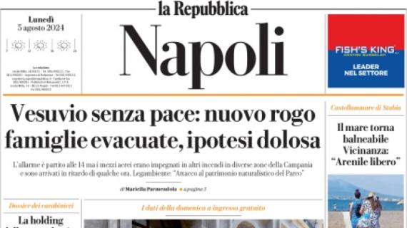 L'apertura de La Repubblica (Napoli): "Il diktat di Conte: subito Lukaku per l'attacco"