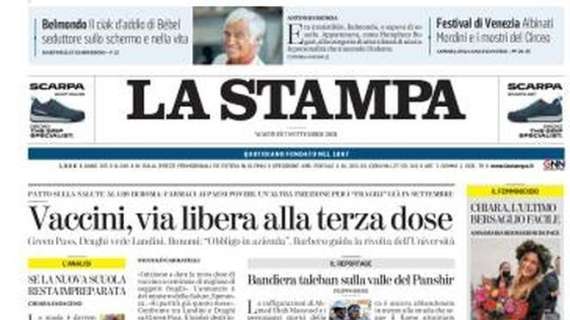 Il titolo d'apertura de La Stampa quest'oggi sulla Nazionale italiana: "Corsa ai ripari"