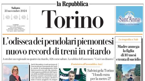 La Repubblica di Torino titola sulle parole di Motta: "Niente spazi a questo Milan"