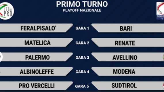 Serie C, primo turno playoff nazionali: ecco gli accoppiamenti. Big match Palermo-Avellino