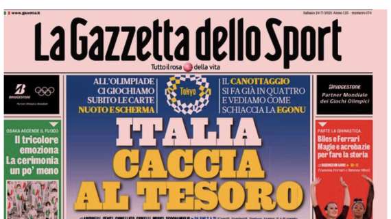 L'apertura de La Gazzetta dello Sport: "Italia: caccia al tesoro"