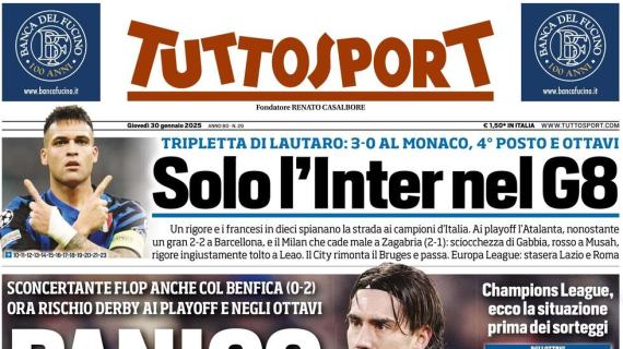 Tuttosport apre così sulla sconfitta per 0-2 per mano del Benfica: "Panico Juve"