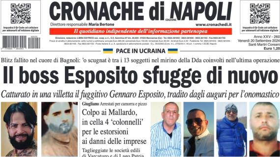 Domani c'è la Juve, Cronache di Napoli apre con Conte: "Importante, ma non sarà decisiva"