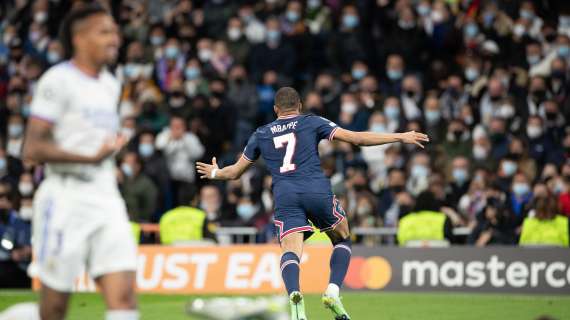 FOTO - Mbappé punge il Real e viola il Bernabeu: l'esultanza del francese dopo l'1-0