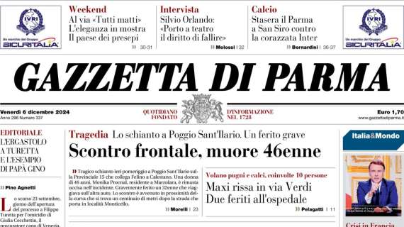 La Gazzetta di Parma: "Stasera il Parma a San Siro contro la corazzata Inter"