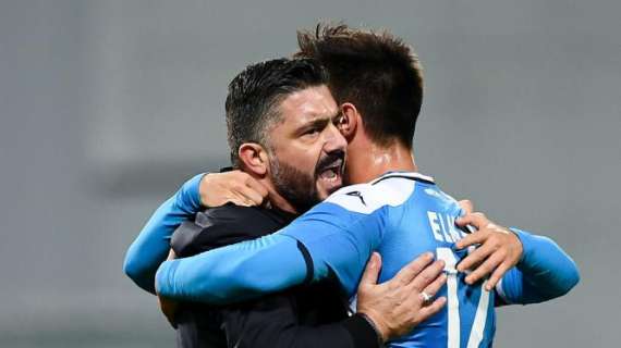Sampdoria-Napoli 0-2 al 16'. Elmas trova il primo gol in Serie A