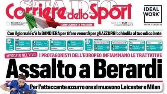 L'apertura del Corriere dello Sport: "Assalto a Berardi". Per lui si muovono Leicester e Milan
