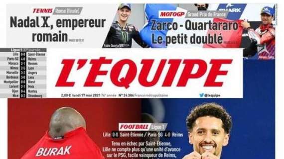 L'apertura de L'Equipe sul finale di campionato tra Lille e PSG in Ligue 1: "Un punto è tutto"