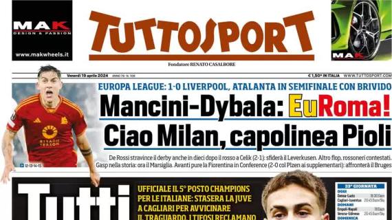 Tuttosport in prima pagina sul ritorno in campo della Juve: "Tutti vogliono Yildiz"