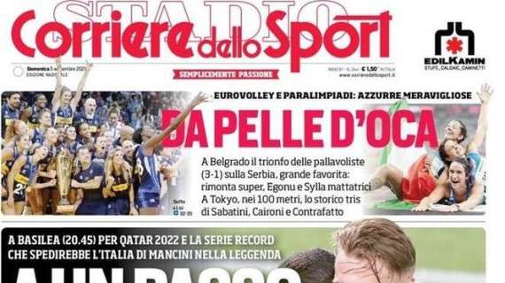 Stasera Svizzera-Italia, Il Corriere dello Sport titola: "A un passo dal cielo"