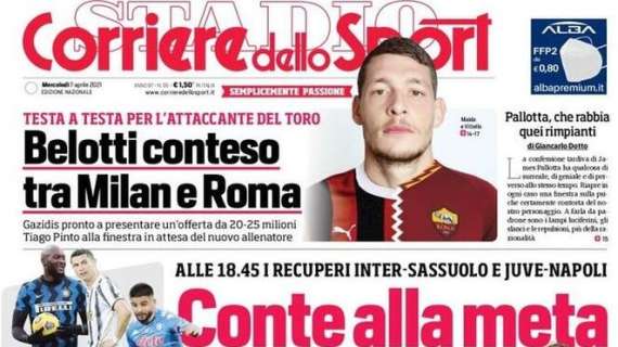 L'apertura del Corriere dello Sport: "Conte alla meta, Pirlo al bivio"