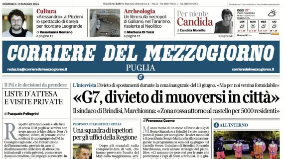 "L'ultima del Lecce in casa, il diluvio frena la festa". La prima del Corriere del Mezzogiorno
