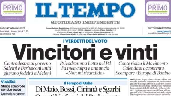 Il Tempo in apertura: “Raspadori, Dimarco più Donnarumma. L’Italia vola alle finali”