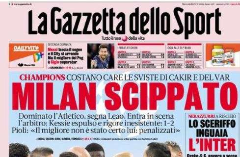 L'apertura de La Gazzetta dello Sport: "Milan scippato"