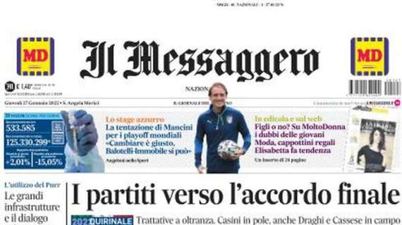 Il Messaggero: “Tentazione Mancini per i playoff mondiali: ’Balotelli-Immobile si può’”