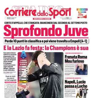 La prima pagina del Corriere dello Sport titola sulla squadra di Allegri: “Sprofondo Juve”