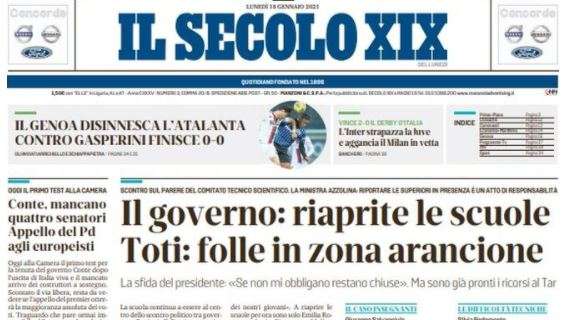 Il Secolo XIX: "Il Genoa disinnesca l'Atalanta"