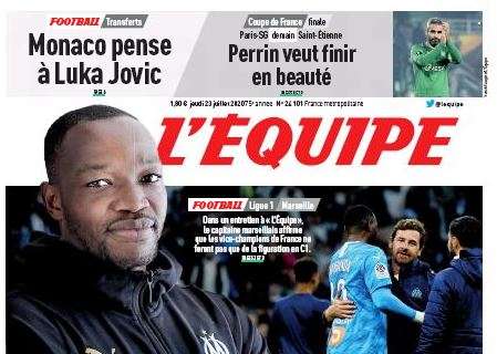 L'apertura de L'Equipe: "Il Monaco pensa a Luka Jovic"