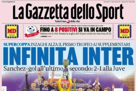 L'apertura de La Gazzetta dello Sport dopo la Supercoppa: "Infinita Inter"