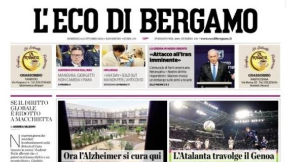 5-1 nel segno dell'ex Retegui, L'Eco di Bergamo: "L'Atalanta travolge il Genoa"