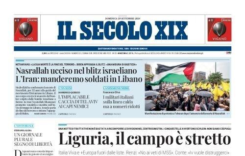 Il Secolo XIX apre oggi: "Genoa battuto dalla Juve nel deserto del Ferraris"