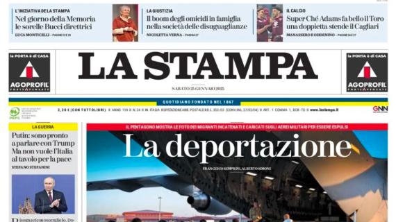 Il Torino torna alla vittoria. La Stampa titola: "Un super Che Adams stende il Cagliari"