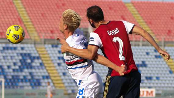 Cagliari, Godin out per due partite causa Covid-19. Nandez negativo ma monitorato