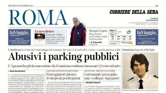 Il Corriere di Roma titola così: "Mou stasera col Servette: voglio il primo posto"