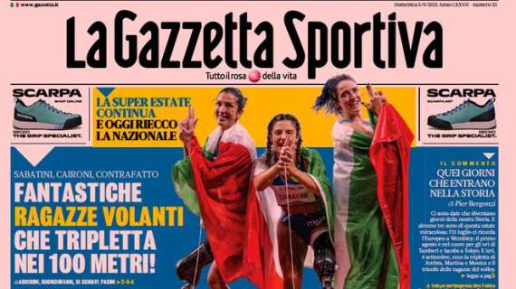La Gazzetta dello Sport in prima pagina: "Azzurrissmo"