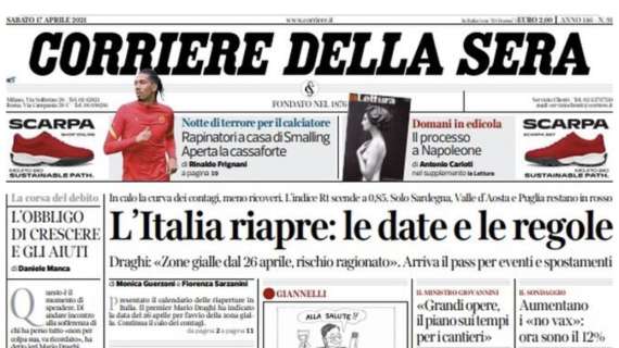 Corriere della Sera: "Rapinatori a casa di Smalling: aperta la cassaforte"