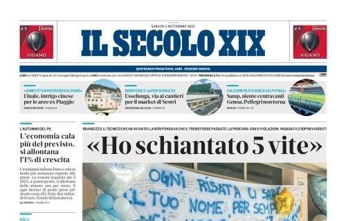 La prima pagina de Il Secolo XIX sul finale di mercato: "Samp, niente centravanti. Genoa, Pellegri non ritorna"