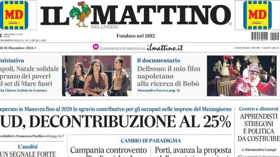 Il Mattino in prima pagina: "Napoli, David Neres non fa rimpiangere Kvara"