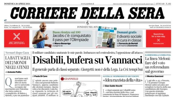 L'apertura del Corriere della Sera: "Terrazza Inter, è qui la festa"