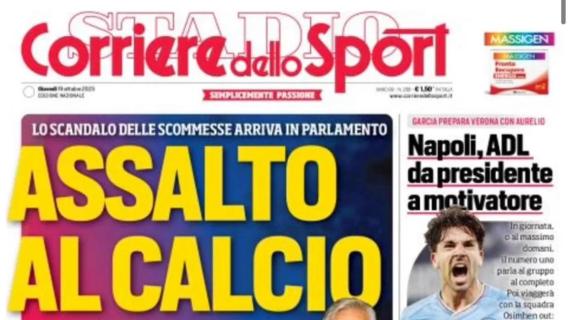 La prima pagina del Corriere dello Sport: "Assalto al calcio"