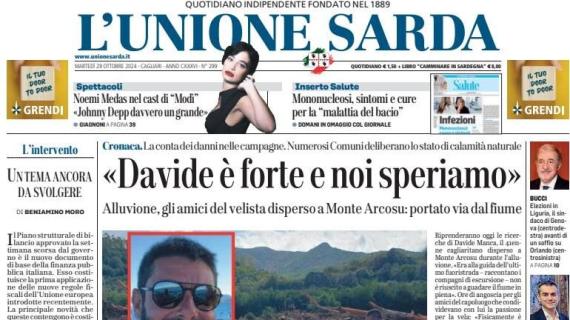 Il Cagliari ospita il Bologna, L'Unione Sarda in prima pagina: "Voglia di riscatto"